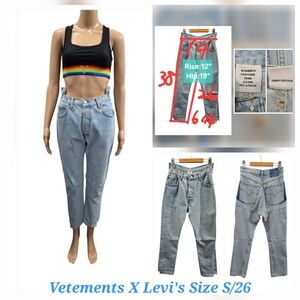 Women's Vetements X Levi's High-Rise Reworked Jeans Size S/26